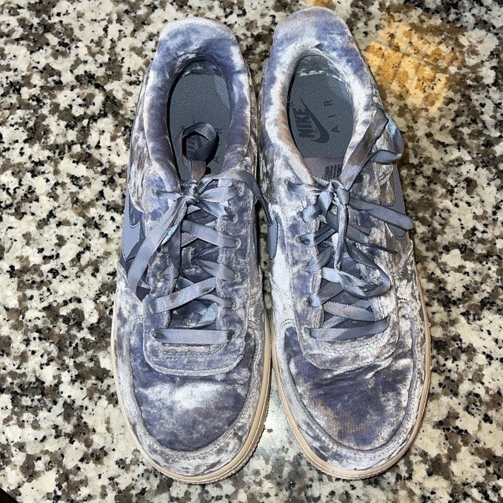 Nike Air Force 1 GS Dark Sky Blue Velvet - Picture 3 of 5